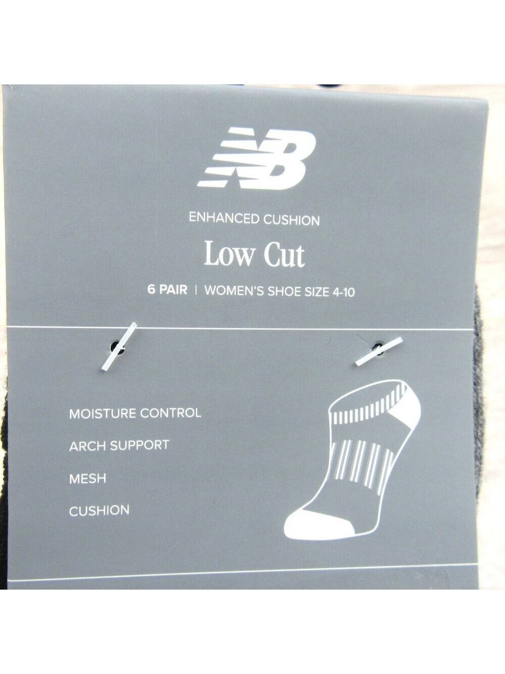New Balance Enhanced Cushion Low Cut Socks Womens Size (4-10) 6 Pairs Pack NEW - Picture 8 of 9